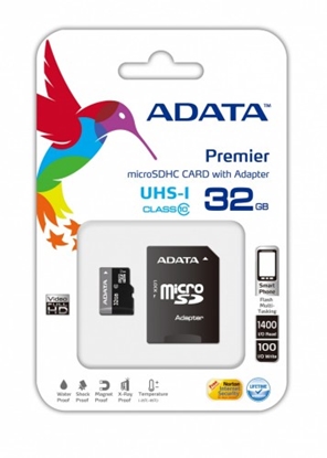 Attēls no ADATA Premier microSDHC UHS-I U1 Class10 32GB 32GB MicroSDHC Class 10 memory card