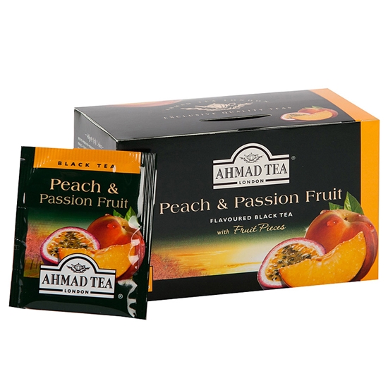 Изображение Melnā tēja AHMAD Alu PEACH & PASSION FRUIT, 20 x 2 g maisiņi paciņā