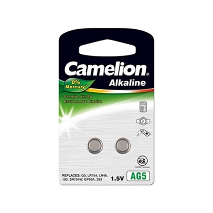 Picture of Camelion | AG5/LR48/LR754/393 | Alkaline Buttoncell | 2 pc(s)