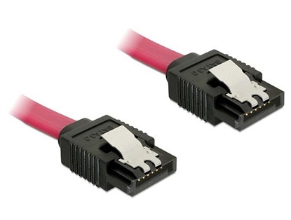 Изображение Delock Cable SATA 6 Gbs  10cm straightstraight red