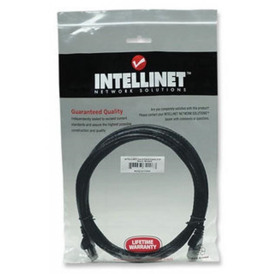 Picture of Intellinet Network Patch Cable, Cat6, 3m, Black, CCA, U/UTP, PVC, RJ45, Gold Plated Contacts, Snagless, Booted, Lifetime Warranty, Polybag