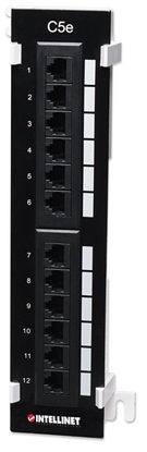 Picture of Intellinet Patch Panel, Cat5e, Wall-mount, UTP, 12-Port, Black