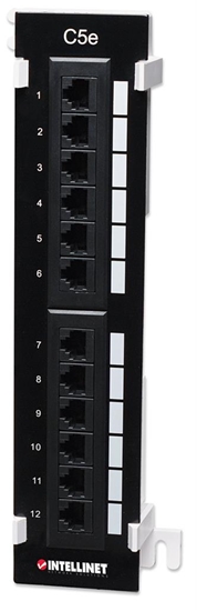 Picture of Intellinet Patch Panel, Cat5e, Wall-mount, UTP, 12-Port, Black