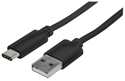 Attēls no Manhattan USB-C to USB-A Cable, 1m, Male to Male, Black, 480 Mbps (USB 2.0), Equivalent to USB2AC1M, Hi-Speed USB, Lifetime Warranty, Polybag