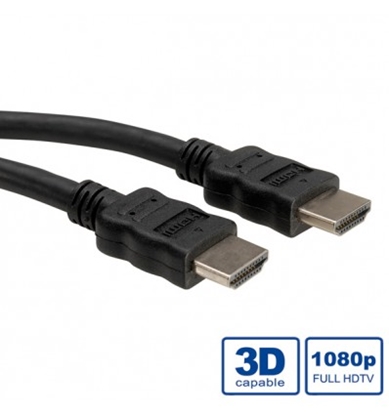 Изображение ROLINE HDMI High Speed Cable + Ethernet, M/M, black, 3 m