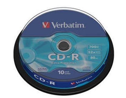 Attēls no Matricas CD-R Verbatim 700MB 1x-52x Extra Protection, 10 Pack Spindle