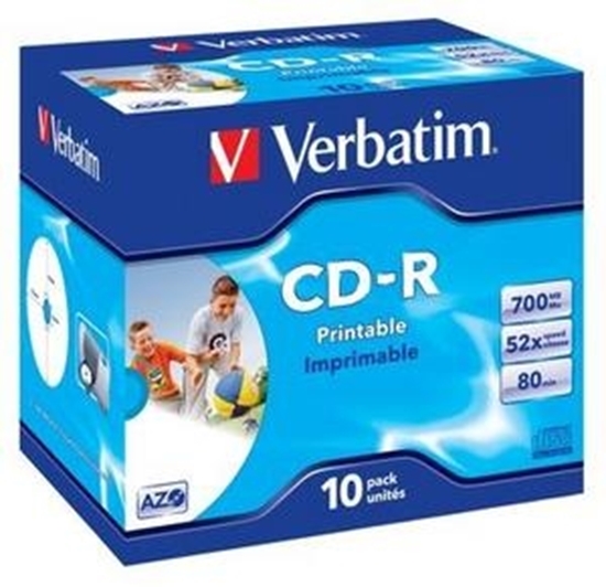 Picture of Matricas CD-R AZO Vebratim 700MB 52x Printable Jewel Cased 10 Pack