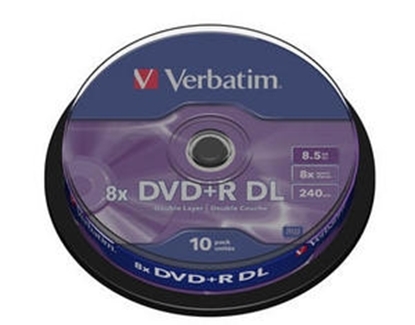 Attēls no Matricas DVD+R DL Verbatim 8.5GB Double Layer 8x AZO, 10 Pack Spindle