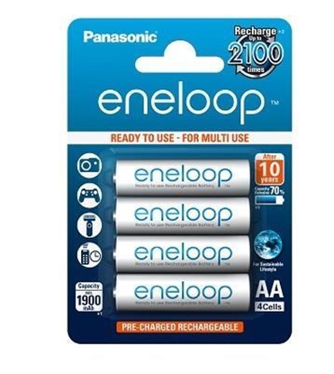 Изображение Įkraunamos baterijos Panasonic ENELOOP BK-3MCCE/4BE, 1900 mAh, 2100 (4xAA) [C] *