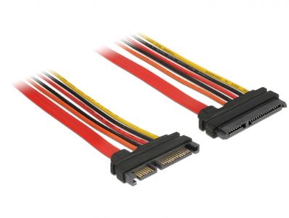 Attēls no Extension cable SATA 6 Gbs 22 pin plug  SATA 22 pin receptacle (3.3 V + 5 V + 12 V) 50 cm