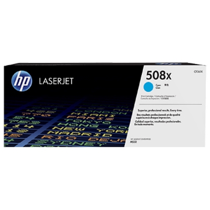 Picture of HP Cartridge No.508X Cyan HC (CF361X) for laser printers, 9500 pages.