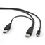 Attēls no Kabelis Dual USB 2.0 AM/Mini 5PM 1.8m.Cablexpert