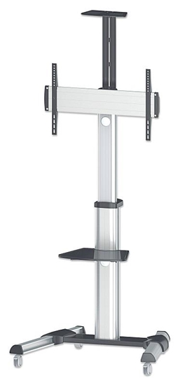 Изображение Manhattan TV & Monitor Mount, Trolley Stand, 1 screen, Screen Sizes: 37-65", Silver, VESA 200x200 to 600x400mm, Max 50kg, LFD, Lifetime Warranty