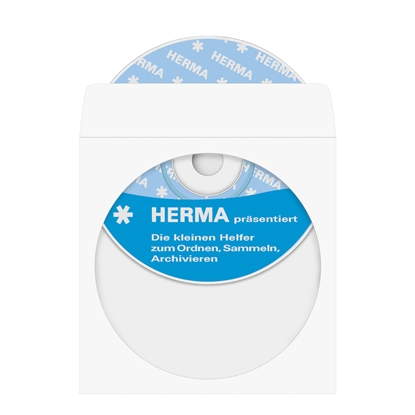 Изображение Herma CD/DVD Sleeves     124x124 100 pcs white self-adhesive 1140