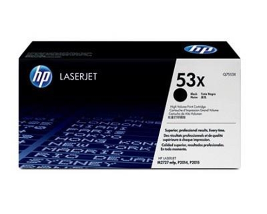 Picture of HP Cartridge No.53X Black (Q7553X) for laser printers, 7000 pages.