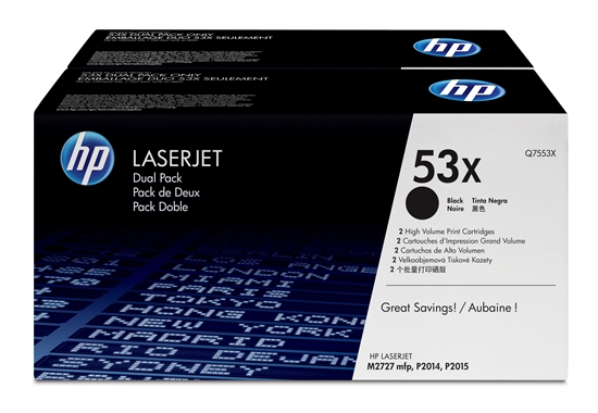 Изображение HP 53X 2-pack High Yield Black Original LaserJet Toner Cartridges