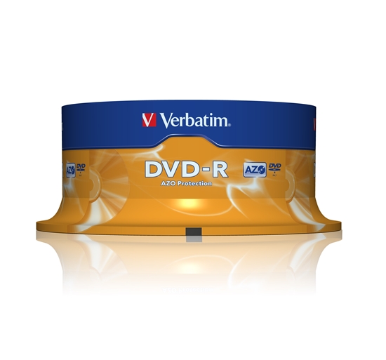 Изображение 1x25 Verbatim DVD-R 4,7GB 16x Speed, matt silver