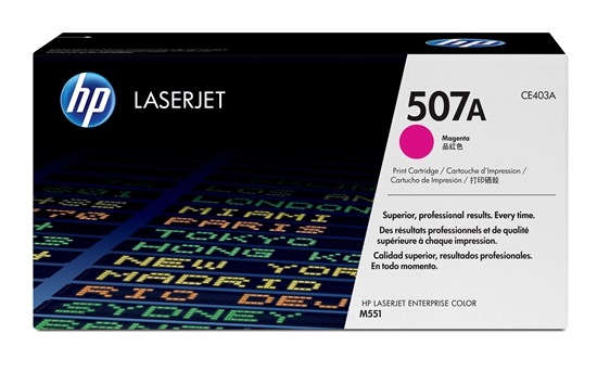 Picture of HP 507A Magenta Toner Cartridge, 6000 pages, for HP LaserJet Enterprise 500 color M551