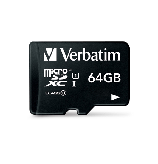 Picture of Verbatim Tablet U1 microSDHC Card with USB Reader 64GB