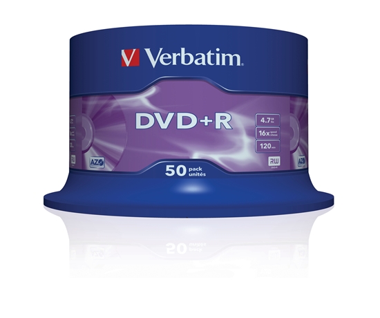 Изображение 1x50 Verbatim DVD+R 4,7GB 16x Speed, matt silver