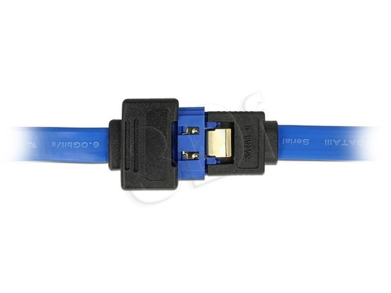 Изображение Delock Extension cable SATA 6 Gb/s receptacle straight > SATA plug straight 30 cm blue latchtype