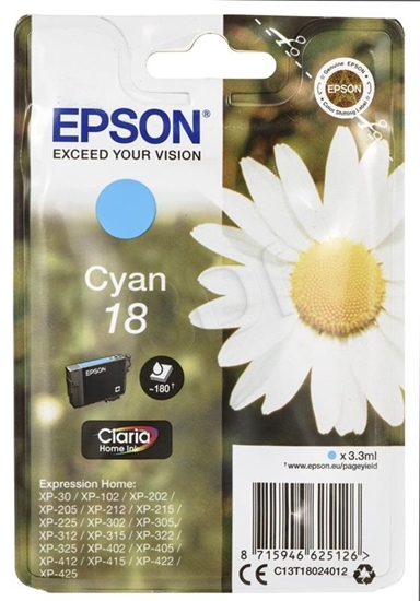 Picture of Epson ink cartridge cyan Claria Home T 180         T 1802