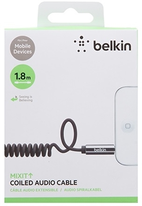 Attēls no Belkin 3.5mm coiled Aux 1.8m In Black
