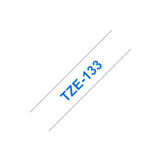 Picture of Brother labelling tape TZE-133 clear/blue 12 mm