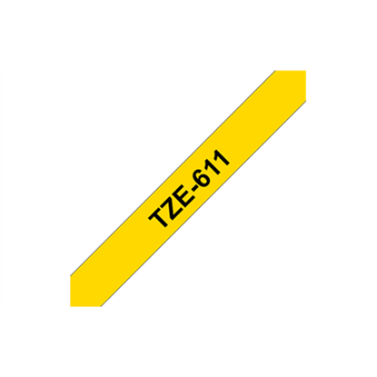 Attēls no Brother labelling tape TZE-611 yellow/black   6 mm