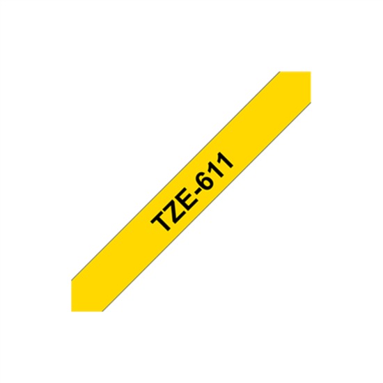 Picture of Brother labelling tape TZE-611 yellow/black   6 mm