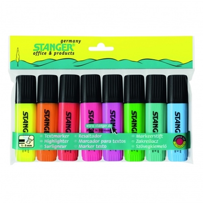 Picture of STANGER highlighter, 1-5 mm, set 8 pcs 033347