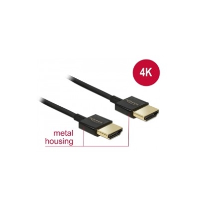 Attēls no Delock Cable High Speed HDMI with Ethernet - HDMI-A male - HDMI-A male 3D 4K 1.5m Slim Premium