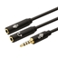 Attēls no Kabel 3,5mm Mini Jack - 2x 3,5mm Mini Jack M/F adapter 30cm