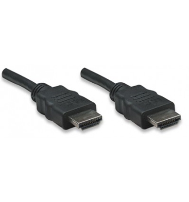 Picture of Manhattan HDMI Cable, 4K@30Hz (High Speed), 5m, Male to Male, Black, Equivalent to HDMM5M, Ultra HD 4k x 2k, Fully Shielded, Gold Plated Contacts, Lifetime Warranty, Polybag