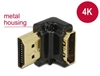 Picture of Delock Adapter High Speed HDMI with Ethernet â HDMI-A female  HDMI-A male 4K 90 angled down black