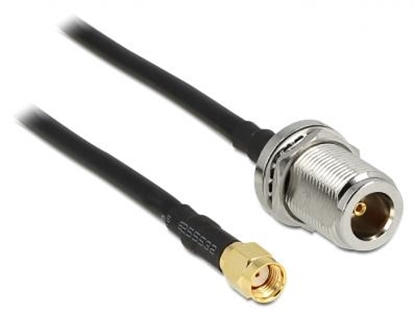 Attēls no Delock Antenna Cable RP-SMA Plug  N Jack Bulkhead 1.5 m