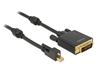 Picture of Delock Cable mini Displayport 1.2 male with screw  DVI male 4K Active black 2 m