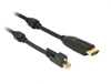 Picture of Delock Cable mini Displayport 1.2 male with screw  HDMI male 4K Active black 2 m