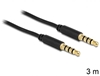 Picture of Delock Cable Stereo Jack 3.5 mm 4 pin male  male 3 m