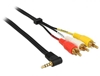 Изображение Delock Cable Stereo jack 3.5 mm 4 pin male angled  3 x RCA male 1.5 m