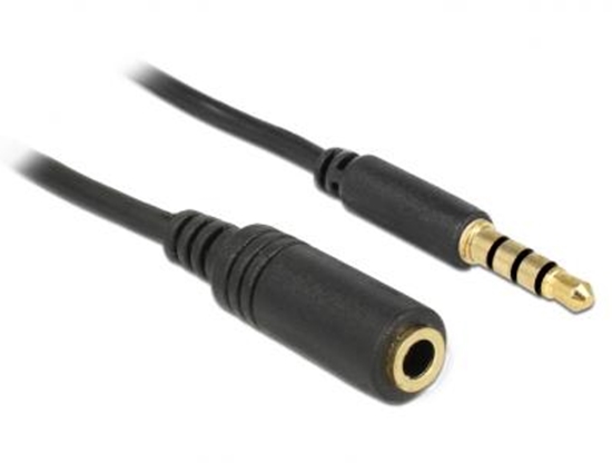 Изображение Delock Extension Cable Audio Stereo Jack 3.5 mm male  female IPhone 4 pin 0,5 m