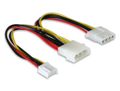 Attēls no Delock Y-cable power Molex 4pin male  Molex 4pin female + 3Â½ FDD