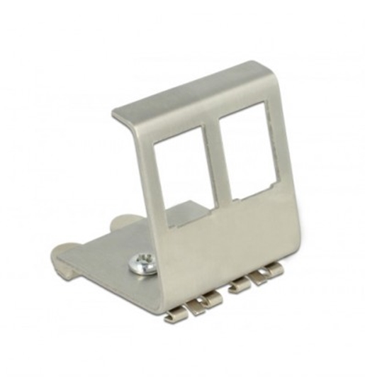 Picture of Delock Keystone Metal Mounting 2 Port for DIN rail