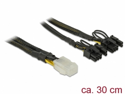 Attēls no Delock PCI Express power cable 6 pin female > 2 x 8 pin male 30 cm