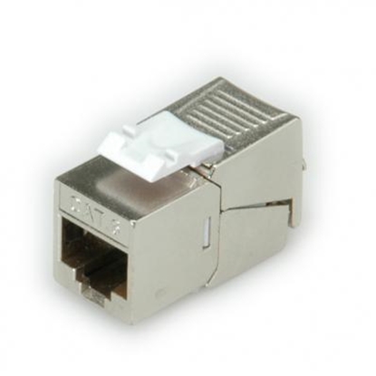 Picture of ROLINE Cat.6/Class E Keystone Jack, RJ-45, shielded, SLIM, toolless silver