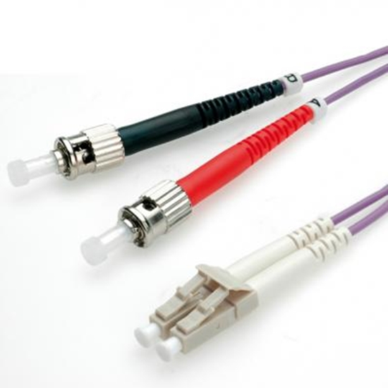 Изображение ROLINE Fibre Optic Jumper Cable, 50/125µm, LC/ST, OM4, purple 3 m