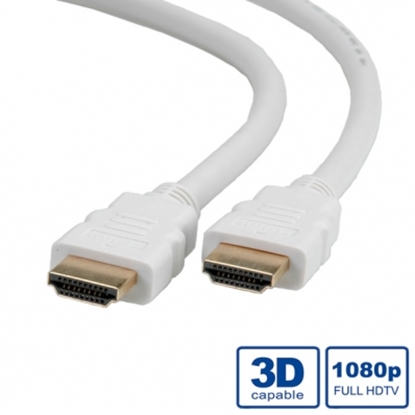 Изображение ROLINE HDMI High Speed Cable + Ethernet, M/M, white, 3.0 m