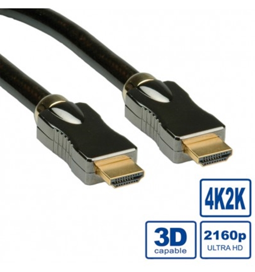 Picture of ROLINE HDMI Ultra HD Cable + Ethernet, M/M, black, 1.0 m