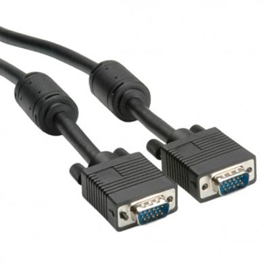 Picture of ROLINE High Quality VGA Cable + Ferrite + DDC, HD15, M/M 10 m