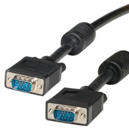 Picture of ROLINE HQ VGA Cable + Ferrite, HD15, M/M 2 m